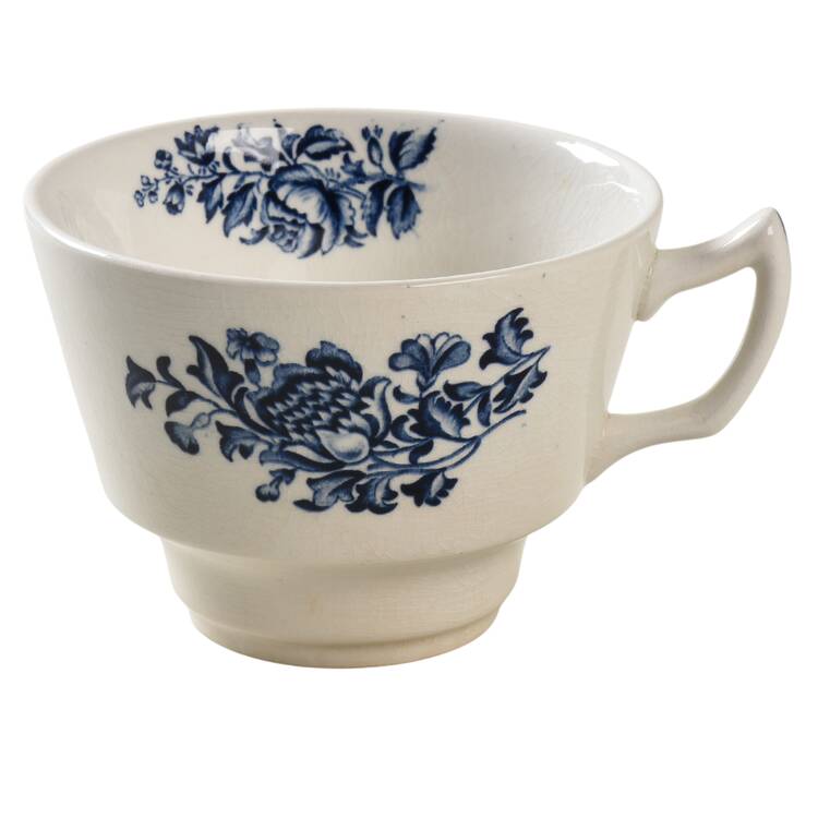 Peony Blue Flat Cup