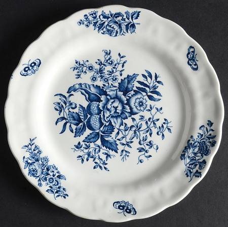 Peony Blue Dessert/Pie Plate