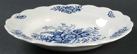 Peony Blue Rim Soup Bowl