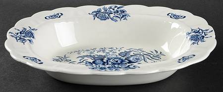 Peony Blue 10" Oval Vegetable Bowl