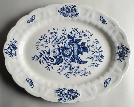 Peony Blue 18" Oval Serving Platter