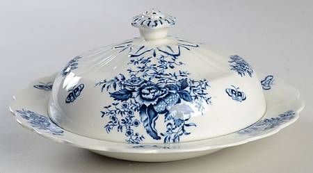 Peony Blue Round Covered Butter