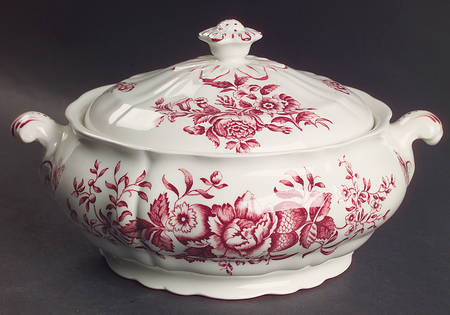 Peony Pink Round Covered Vegetable