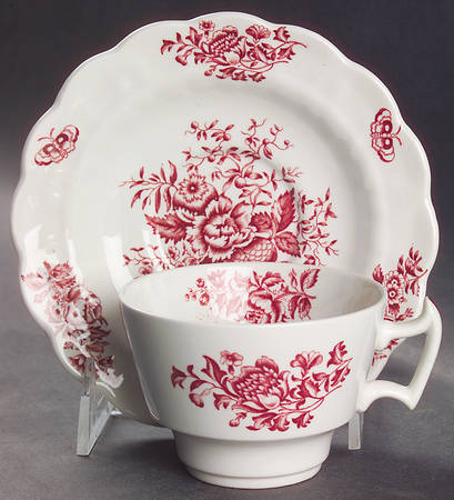 Peony Pink Flat Cup & Saucer Set