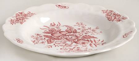 Peony Pink Rim Soup Bowl