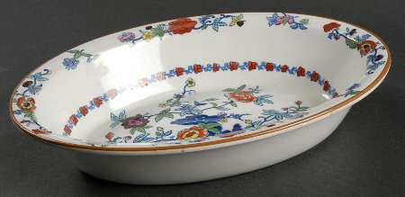 Pompadour (Scalloped) 10" Oval Vegetable Bowl