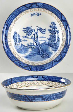 Real Old Willow Blue 7" Round Vegetable Bowl