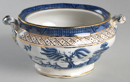 Real Old Willow Blue Sauce Boat No Lid
