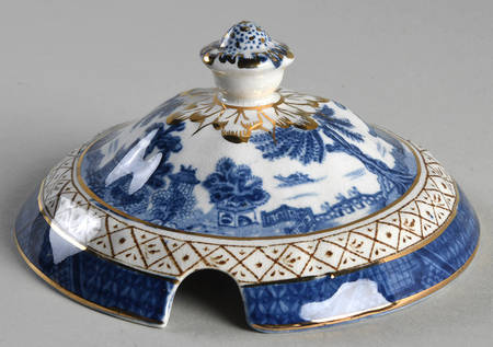 Real Old Willow Blue Lid for Sauce Boat