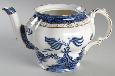 Real Old Willow Blue Teapot No Lid