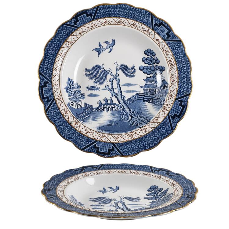 Real Old Willow Blue Muffin Dish No Lid