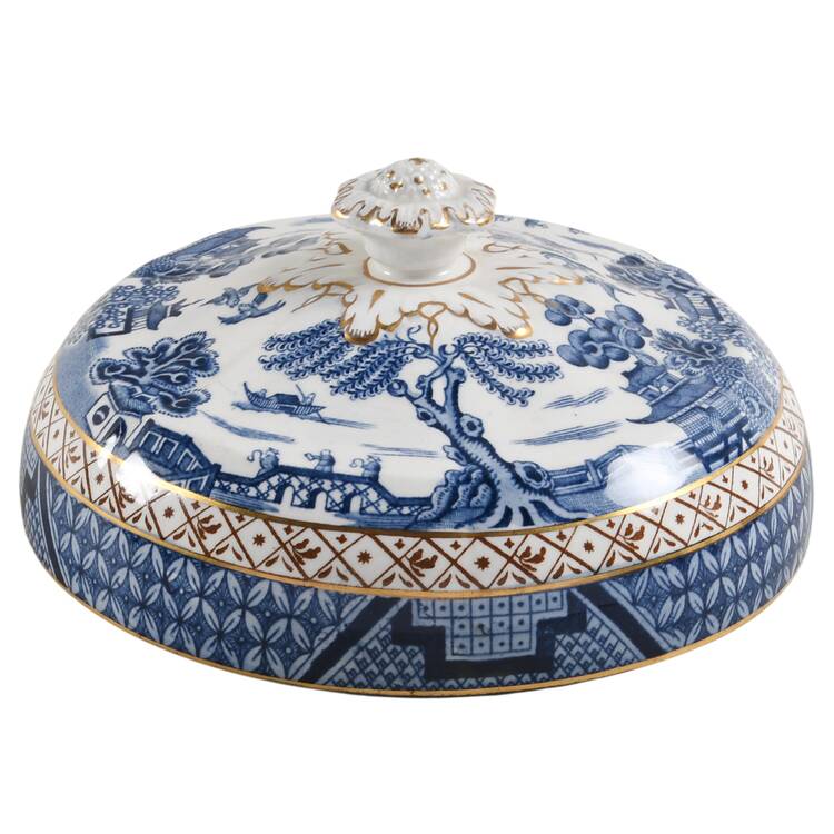Real Old Willow Blue Lid for Muffin Dish