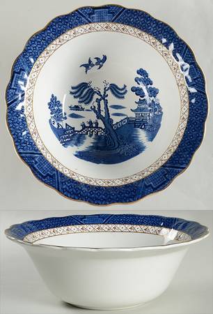 Real Old Willow Blue 10" Round Vegetable Bowl