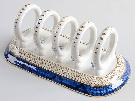 Real Old Willow Blue 4 Slice Toast Server
