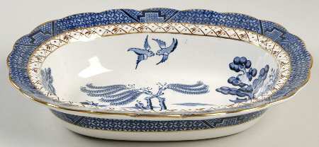 Real Old Willow Blue 8" Oval Vegetable Bowl