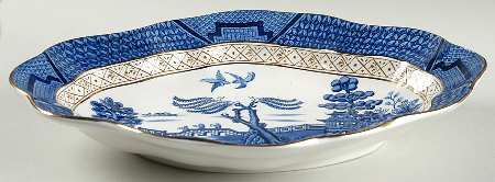 Real Old Willow Blue 11" Oval Vegetable Bowl