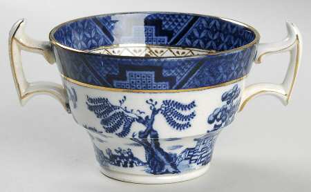 Real Old Willow Blue Flat Bouillon Cup