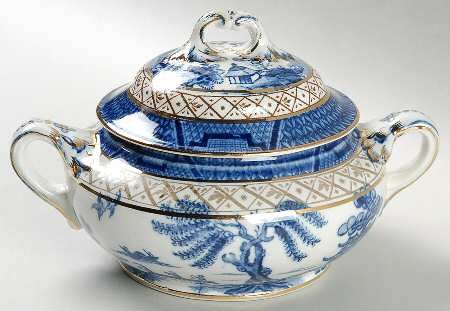 Real Old Willow Blue Sugar Bowl & Lid
