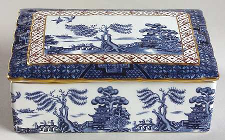 Real Old Willow Blue Cigarette Box & Lid