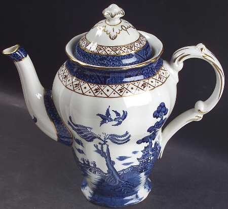 Real Old Willow Blue Coffee Pot & Lid