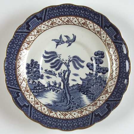 Real Old Willow Blue Saucer for Cream Soup Bowl