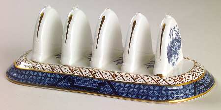 Real Old Willow Blue 4 Slice Toast Server