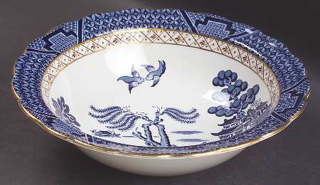 Real Old Willow Blue 8" Round Vegetable Bowl