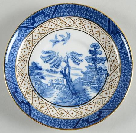 Real Old Willow Blue Saucer for Flat Demitasse Cup
