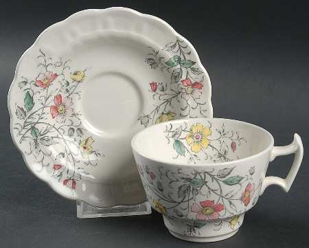 Rock Rose Flat Cup & Saucer Set