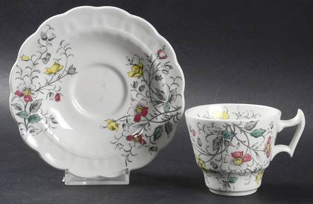 Rock Rose Flat Demitasse Cup & Saucer Set