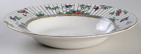 Springtime (Gold Trim) Rim Soup Bowl