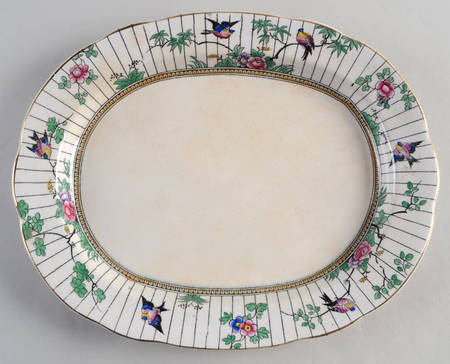 Springtime (Gold Trim) 11" Oval Serving Platter