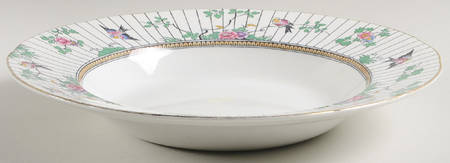 Springtime (Gold Trim) Large Rim Soup Bowl