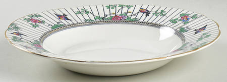 Springtime (Gold Trim) Large Rim Soup Bowl