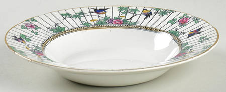 Springtime (Gold Trim) Rim Fruit/Dessert (Sauce) Bowl