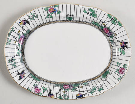 Springtime (Gold Trim) 9" Oval Serving Platter