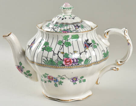 Springtime (Gold Trim) Small Teapot & Lid
