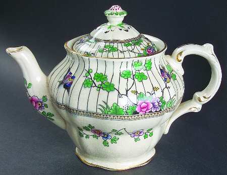 Springtime (Gold Trim) Mini Teapot & Lid