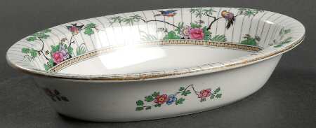 Springtime (Gold Trim) 10" Oval Vegetable Bowl