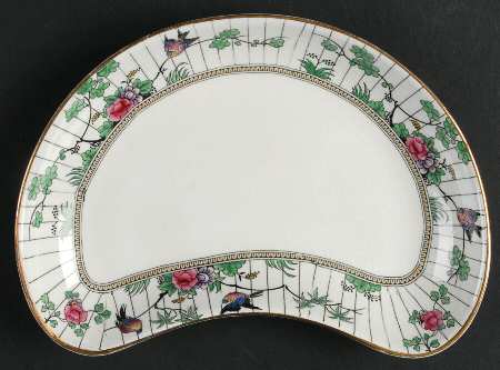 Springtime (Gold Trim) Crescent Salad Plate