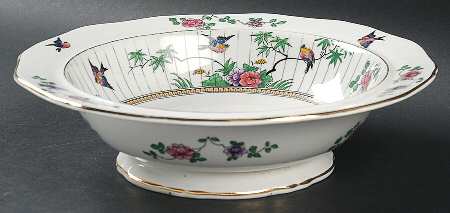 Springtime (Gold Trim) 9" Round Vegetable Bowl