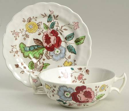 Stanway Flat Cream Soup Bowl & Saucer Set