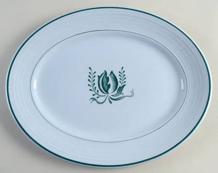 Tulip Blue 14" Oval Serving Platter