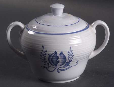 Tulip Blue Sugar Bowl & Lid