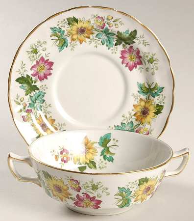 Victoria Flat Cream Soup Bowl & Saucer Set