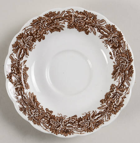 Vine and Wheat Brown Saucer for Oversized Cup