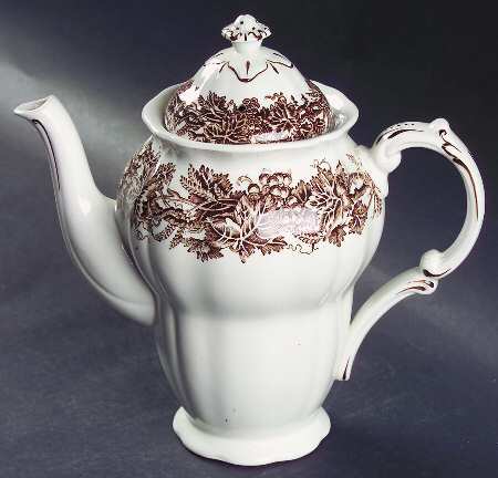 Vine and Wheat Brown Coffee Pot & Lid