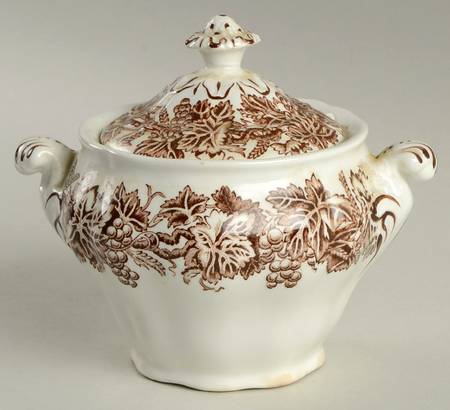 Vine and Wheat Brown Sugar Bowl & Lid