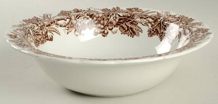 Vine and Wheat Brown 8" Round Vegetable Bowl