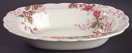 Washington (Multicolor, Scalloped) 10" Oval Vegetable Bowl